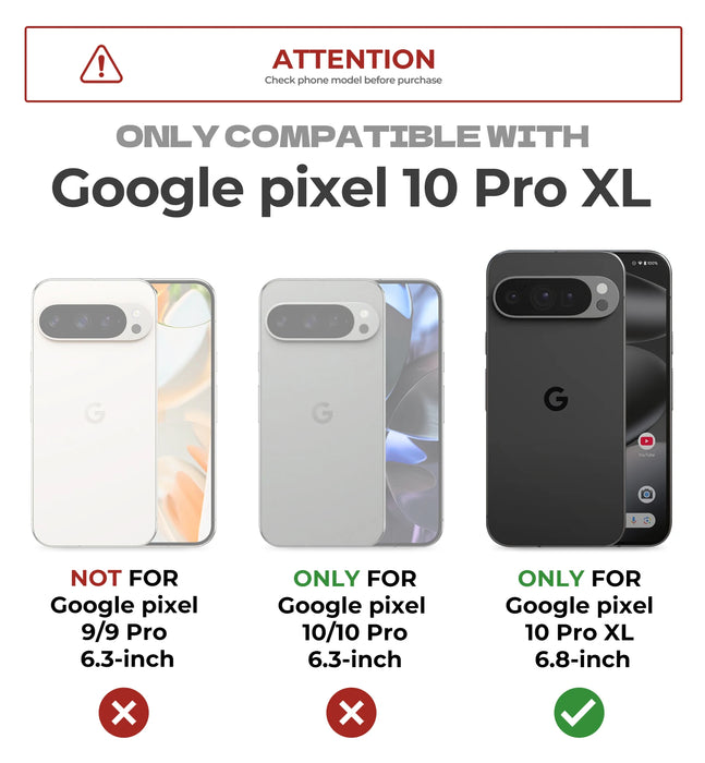 For Google Pixel 10 Pro Xl Kickstand Rugged Bumper Shockproof Case With Slide Camera Case And Built-In Screen Protector