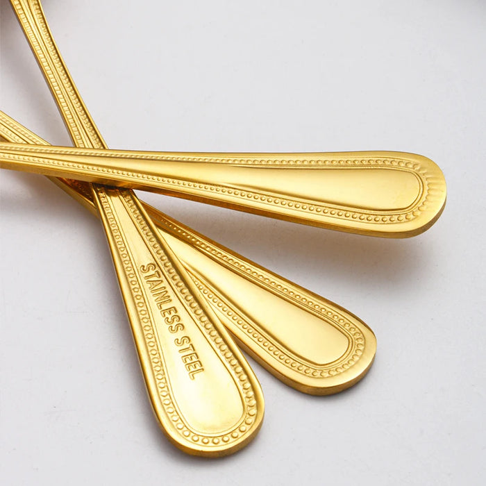 4 / 8 / 12 Piece Light Gold Stainless Steel Dessert / Coffee Spoons For Home / Hotel / Restaurant