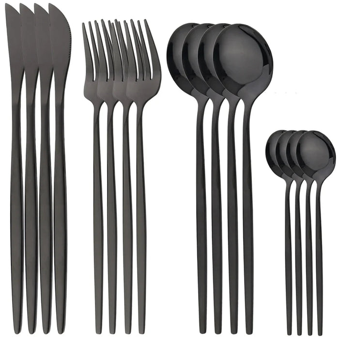 16 Piece Stainless Steel Cutlery Set For Elegant Dining