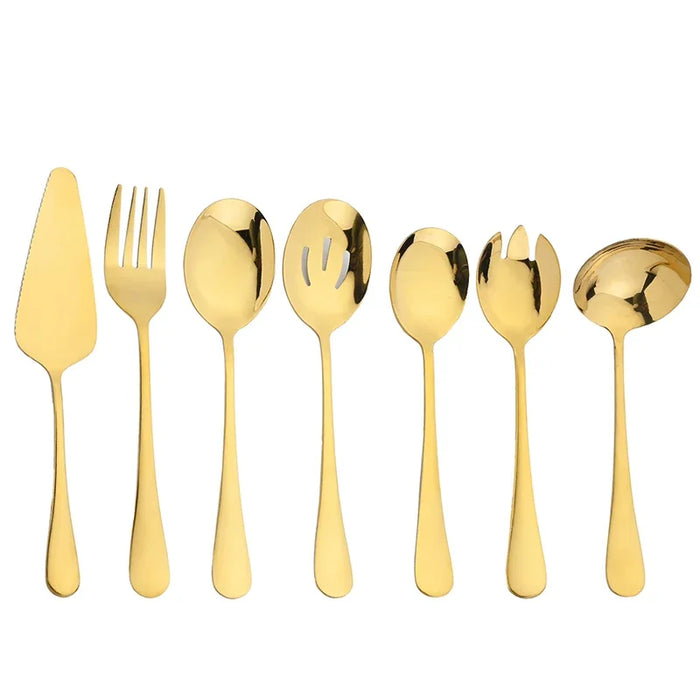 7 Piece Stainless Steel Cutlery Set For Dining And Serving