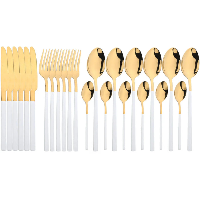 24 Piece Kitchen Flatware Set For Home Or Restaurant