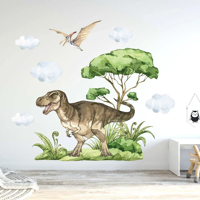 Watercolour Dinosaur Wall Stickers For Kids Room Decor