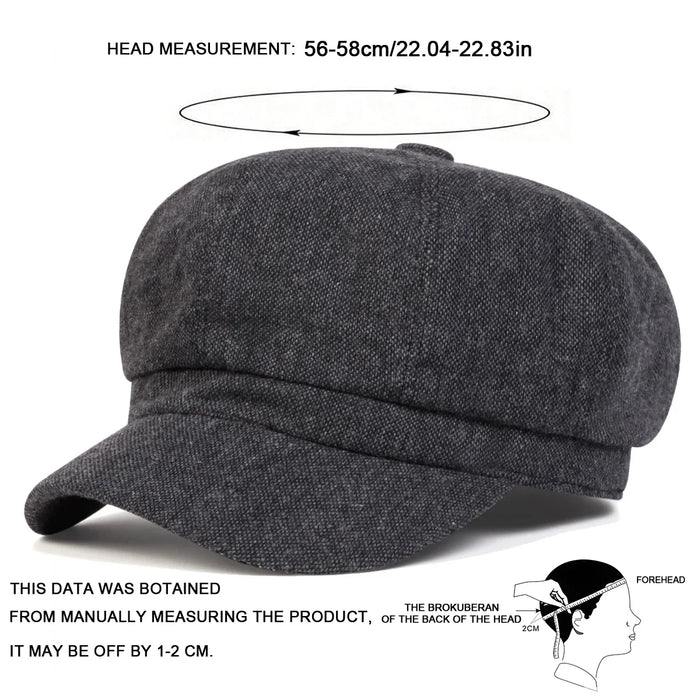 Stylish Unisex Newsboy Hat Spring / Autumn Retro Beret Cap Wild Casual Octagonal Design