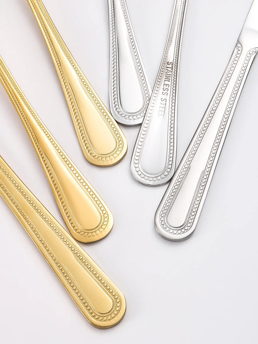 4 / 6 / 16 / 24 Piece Stainless Steel Gold Tableware Set