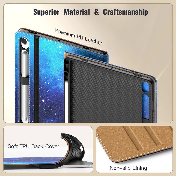 For Samsug Galaxy Tab S10 Fe 10.9 2025 Sm-X520 / Sm-X526 / Sm-X526B Pu Leather Multi-Angle Stand Case With S Pen Holder