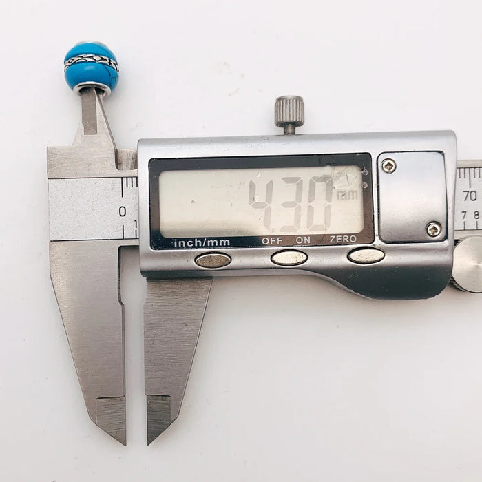 925 Sterling Silver Turquoise Bead Ornament Charm For Jewelry Making