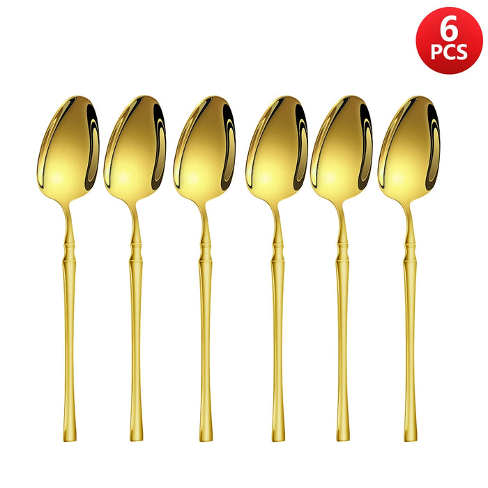 4 / 6 / 16 / 24 Piece Stainless Steel Cutlery Set Gold Kitchen Utensils