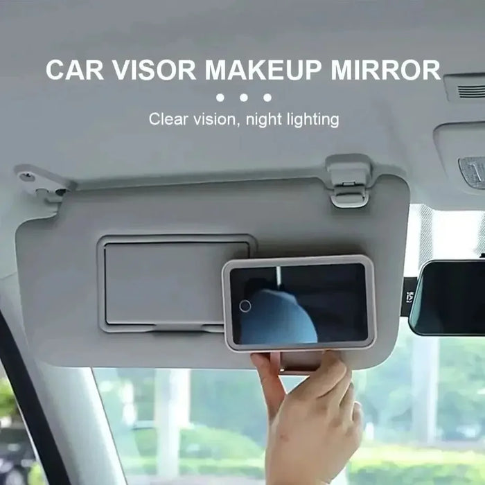 Rechargeable Led Sun Visor Makeup Mirror For Car Interior Universal Fit