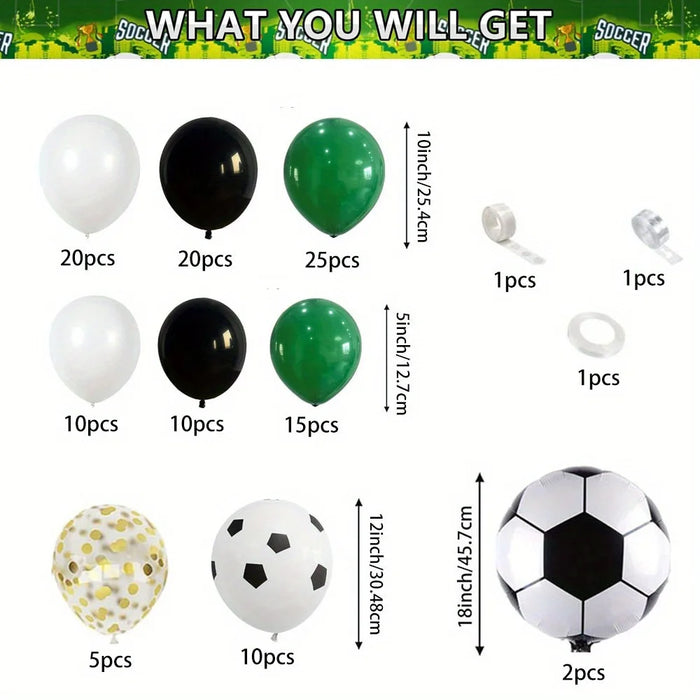 127 / 120Pcs Football Balloon Garland Arch Kit Sports Theme Party Decoration Birthday Decoration Celebration Decoration