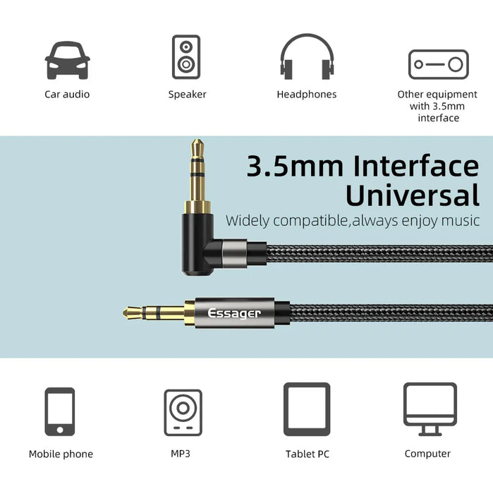 Aux Cable 3.5Mm Jack Audio Cable For Speaker Wire Headphone Car 3.5 Mm Jack Hifi Aux Adapter Cord For Xiaomi Mi Laptop
