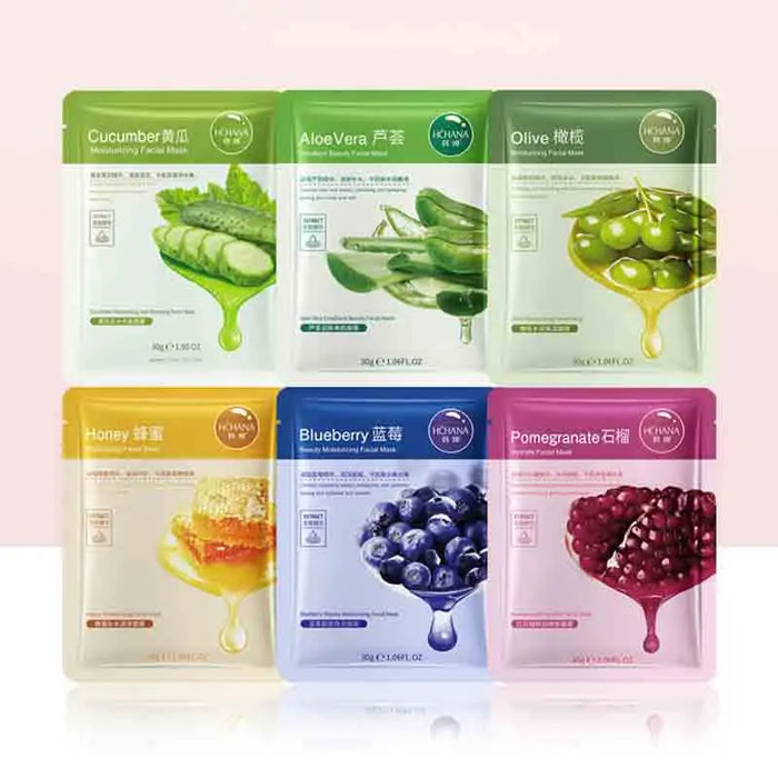 12 Piece Fruits Face Mask Set For Moisturizing & Firming