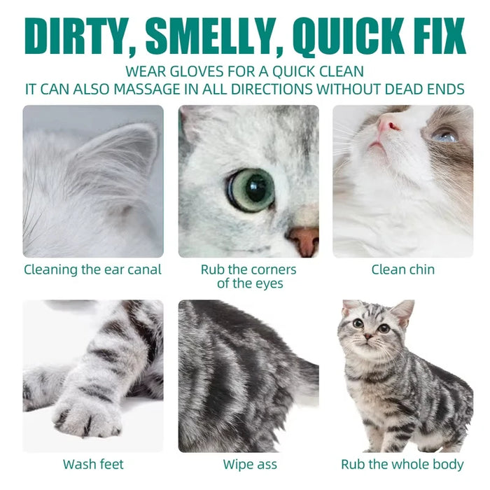 Easy Pet Grooming Gloves For Cats & Dogs Ideal For Bathing & Drying