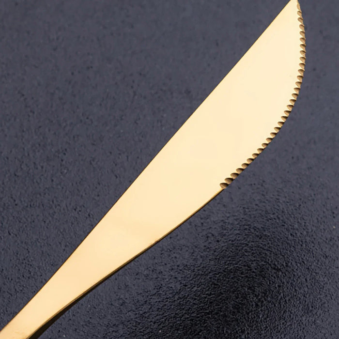 24 Piece Gold Flatware Set Stainless Steel Cutlery Gift Box Mirror Polished Western Food Steak Knife Spoon Elegant