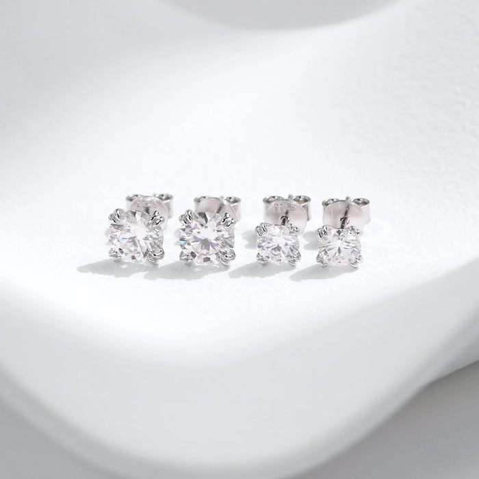 925 Sterling Silver 1Ct D Colour Moissanite Stud Earrings