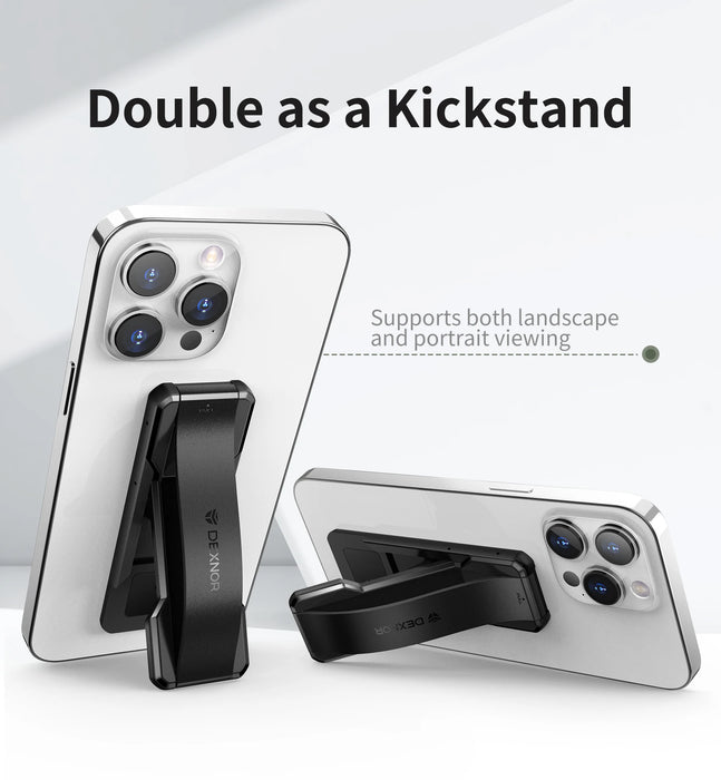 2-In-1 Portable Slim Grip Holder Telescopic Finger Kickstand 2 Cell Phone Strap Adhesive Loop Finger Holder