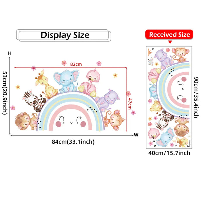 Colourful Animal Wall Stickers For Kids Room Decor