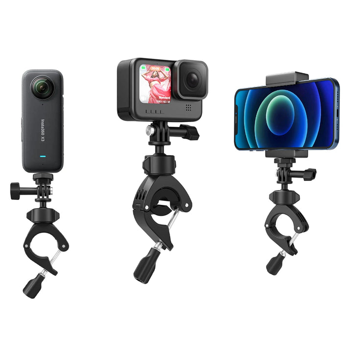 360 Degree Super Clamp For Action Cameras Cycling & Motorcycle Mount