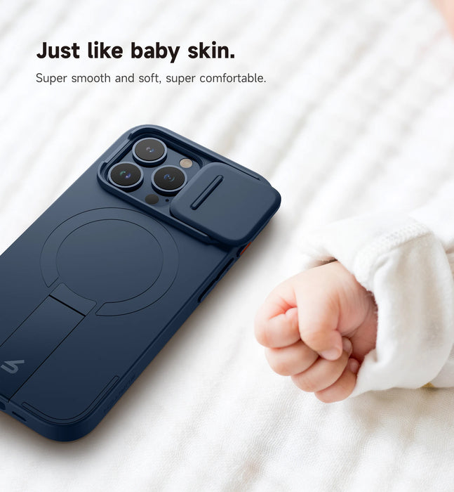 For Iphone 15 Pro Max Magsafe Shockproof Bumper Slim Protective Case With Magnetic Camera Slide And Kickstand