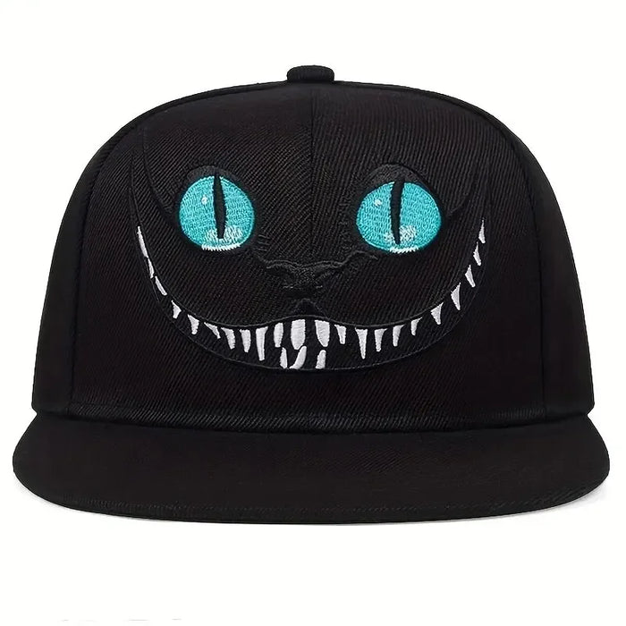 Cartoon Cat Embroidery Hip Hop Hat Adjustable Baseball Cap For Spring / Autumn