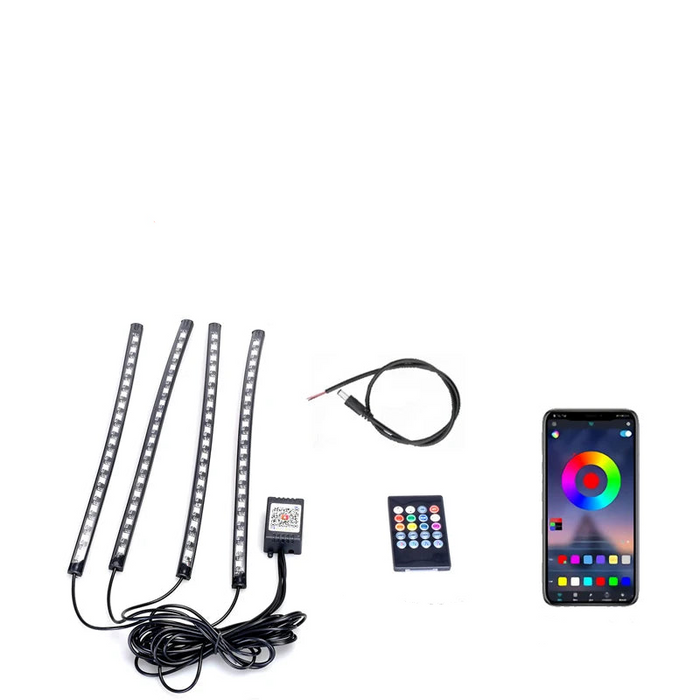 12V Led Motorcycle Atmosphere Foot Light Remote Control Waterproof