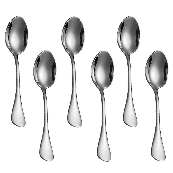 6 Piece Gold Mini Spoon Set For Coffee Dessert And Tea