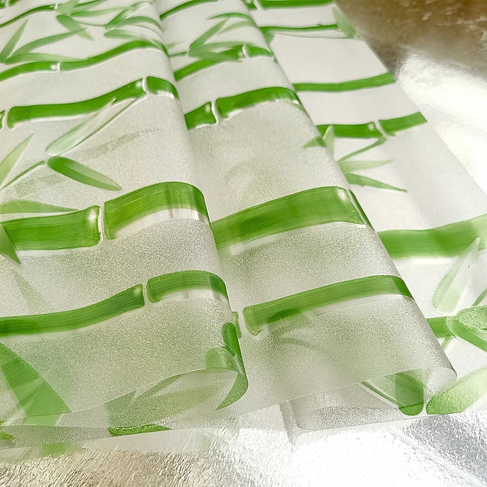 Frosted Bamboo Window Film - No Glue Removable Privacy & Decorative - Office & Home