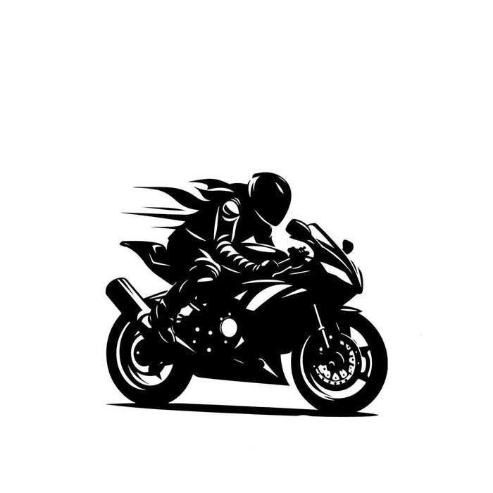 Motorcycle Rider Silhouette Wall Stickers For Room Decor