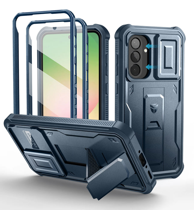 For Samsung Galaxy A56-5G Heavy Duty Military Grade Protection Shockproof Case With Bulit-In Magnetic Slide Camera Case