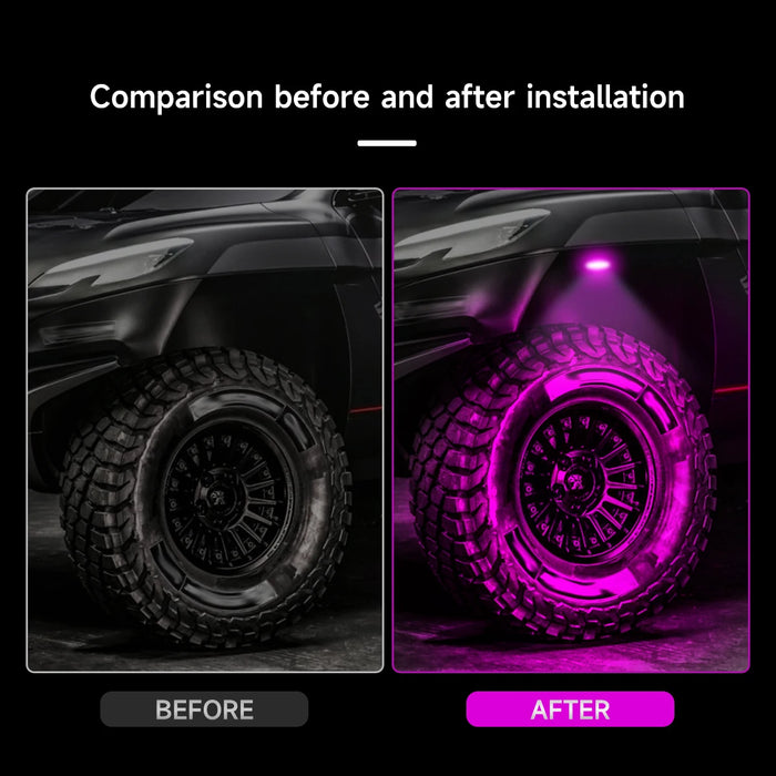 4Pcs Led Rock Lights For Trucks Off Road Jeep Suv Atv Utv Car