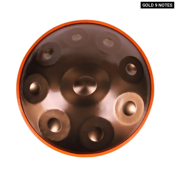 432Hz 10 9 Notes 22 Inch Golden Steel Tongue Handpan Drum For Yoga Meditation