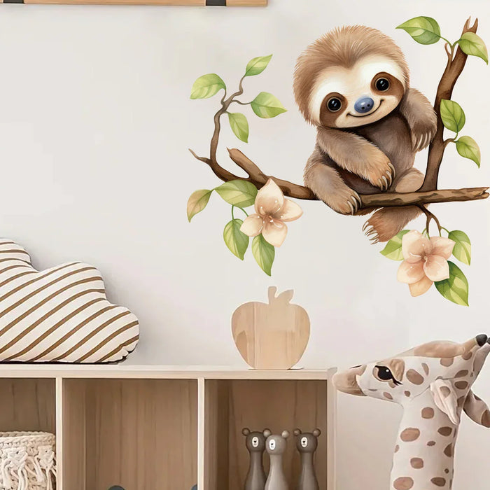Adorable Sloth Wall Decal For Kids Room Decor