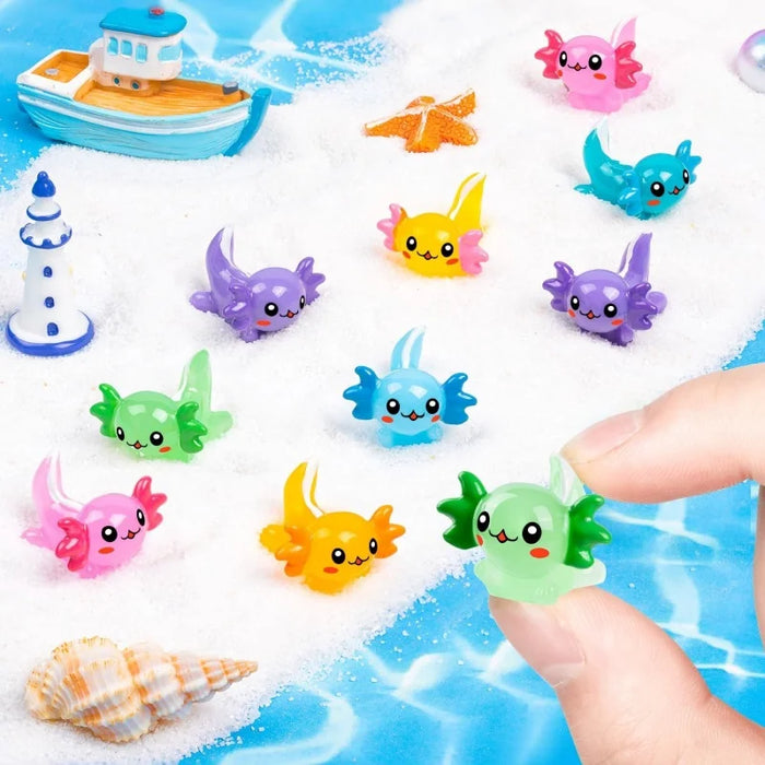 35 Mini Resin Axolotl Figurines For Diy Craft And Decor