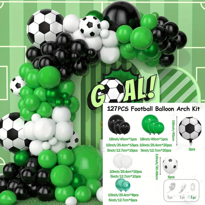 127 / 120Pcs Football Balloon Garland Arch Kit Sports Theme Party Decoration Birthday Decoration Celebration Decoration