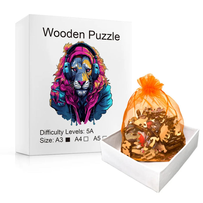 Vibrant Dog Wooden Puzzle