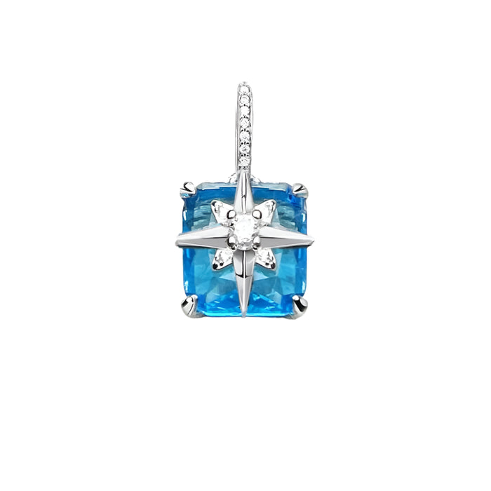 925 Sterling Silver Blue Stone Pendant Trendy Europe Accessories For Women