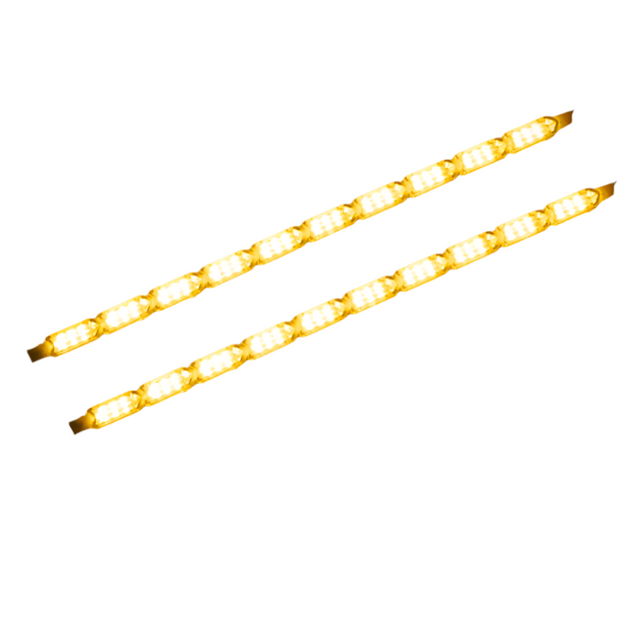 2Pcs Flexible Drl Led Daytime Running Lights Yellow Turn Signal 12V