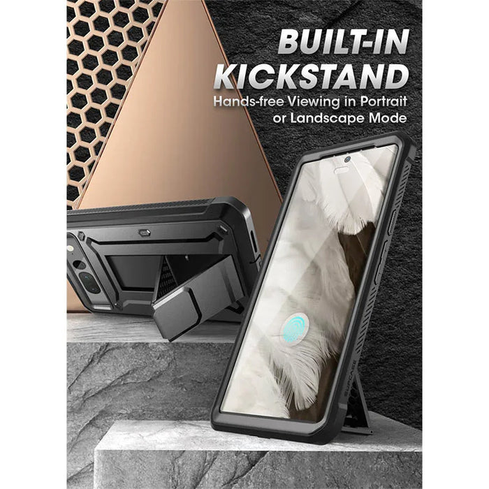 For Google Pixel 8 2023 Ub Pro Full-Body Rugged Holster & Kickstand Case With Built-In Screen Protector