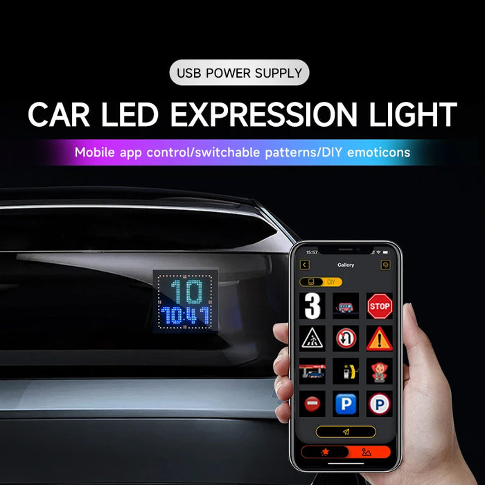 Usb Rgb Diy Led Matrix Panel App Control Custom Patterns Car Windshield Decoration