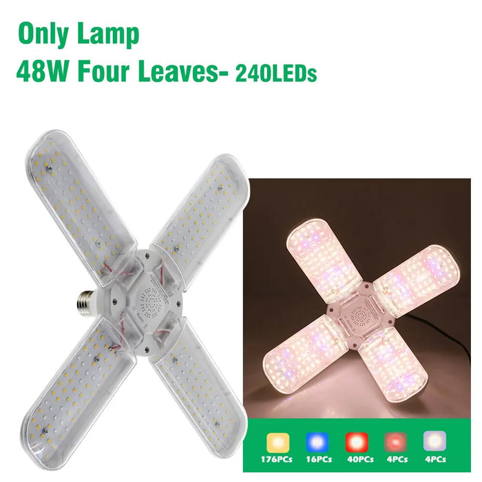 Foldable LED Grow Light for Indoor Plants Full Spectrum 24w/36w/48w