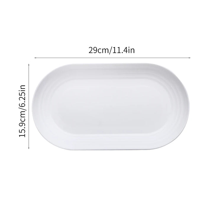 2 / 4 / 6 Piece Reusable Pp Oval Plates For Family Kitchen Picnics