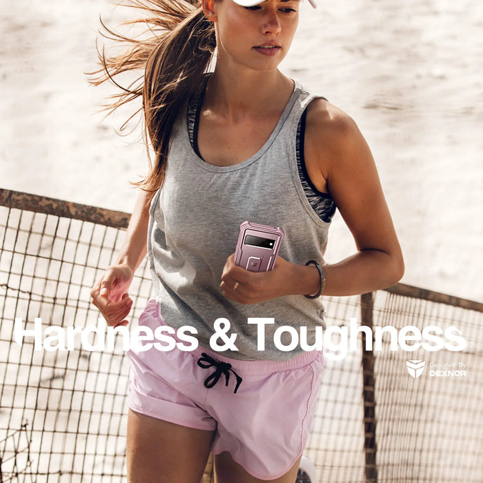 For Google Pixel 6 Pro 5G Heavy Duty Military Grade Protective Shockproof Case With Bracket With Built-In Screen Protector