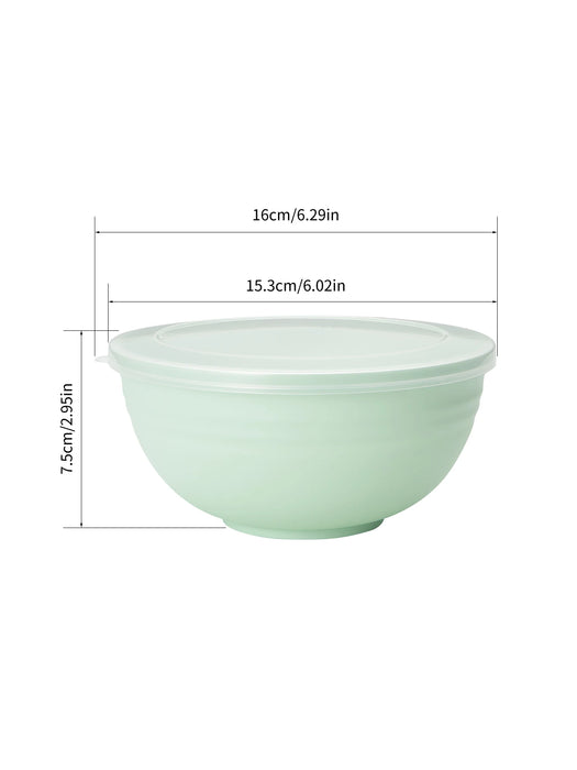 2 / 4 / 6 Piece Reusable Light Green Plastic Bowls With Lids