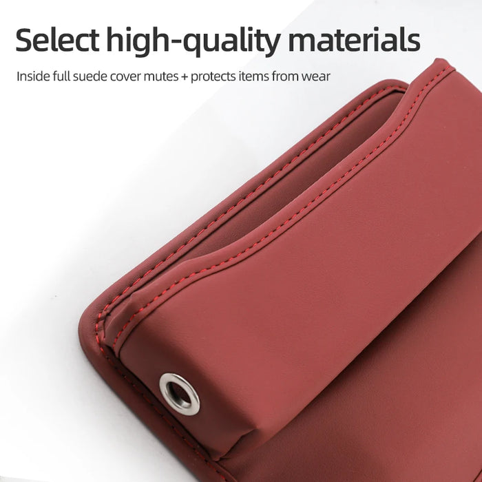 Car Seat Gap Organizer Pu Leather Storage Pocket For Keys Wallet Cup Phone Fits Most Vehicles