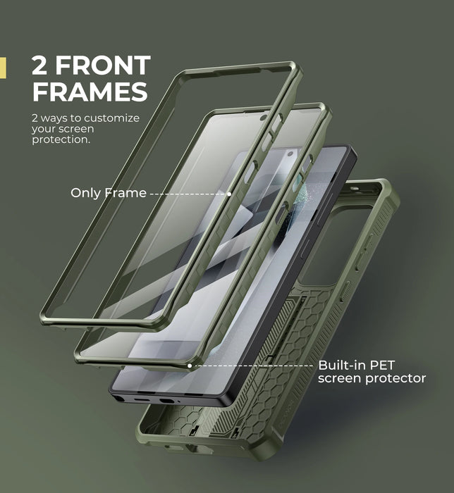 For Samsung Galaxy S25 / S25 Plus / S25 Ultra 2025 Full Body Shockproof Camera Case & Built-In Screen Protector Kickstand