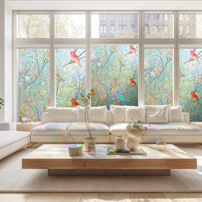Stained Glass Hummingbird Window Film - Privacy & Decor