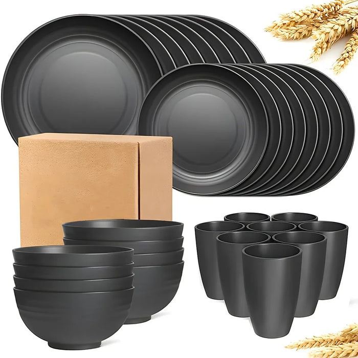 16 / 32 Piece Tableware Set For Family Camping And Picnics