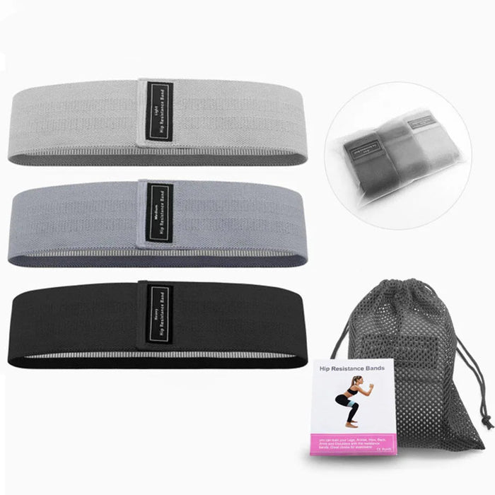 3 Piece Elastic Yoga Resistance Band Set For Home Workouts