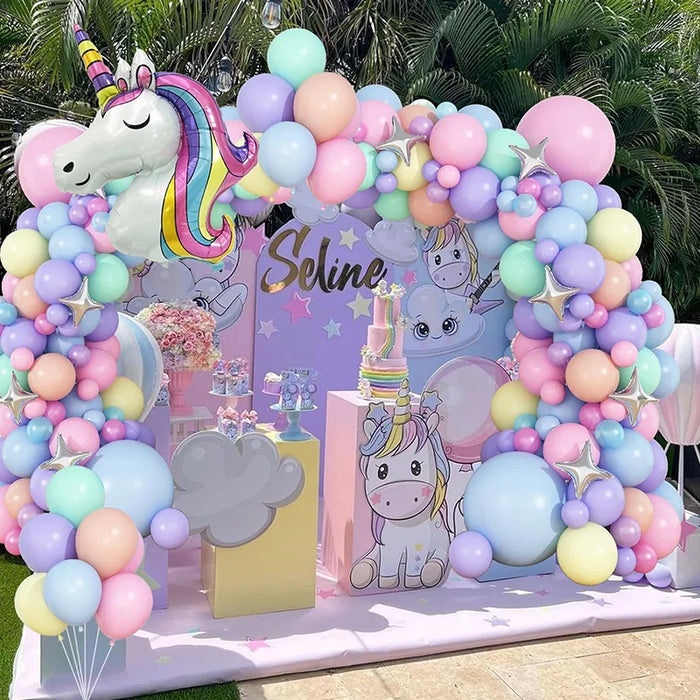 148Pcs Unicorn Balloon Arch Flower Ring Set For Wedding Shower Unicorn Birthday Party Decoration