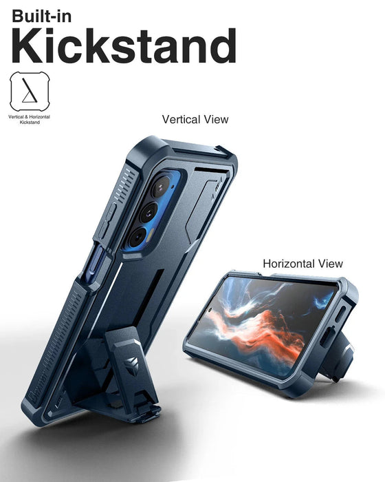 For Motorola Moto Edge 2021 Heavy Duty Military Grade Shockproof Protective Kickstand Case With Built In Screen Protector