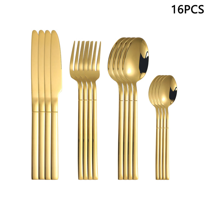 4 / 6 / 16 / 24 Piece Gold Stainless Steel Cutlery Set For Home / Restaurant / Hotel